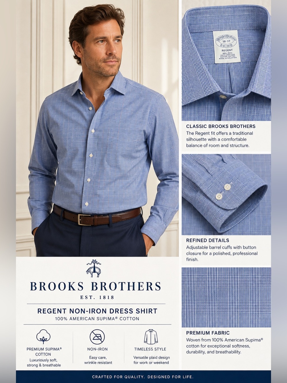 Brooks Brothers Blue Regent Dress Shirt